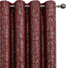 Kate Aurora Metallic Sparkle Thermal Grommet Blackout Curtains - 52 in. W x 84 in. L, Burgundy