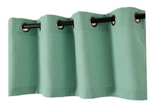 Kate Aurora Oversized Grommet Top Solid Color Window Valance - 50 in. W x 18 in. L, Aqua