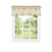Kate Aurora Pacifico Rod Pocket Embroidered Window Valance - Tan