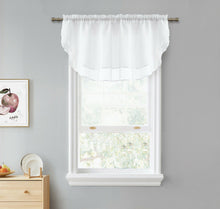 Kate Aurora Living Double Layered Sheer Rod Pocket Ascot Window Valances - 55 in. W x 24 in. L, Off-White/Ivory