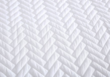 Kate Aurora Basic Bedding Herringbone Plush 3 Piece Quilt & Pillow Shams Set , White - Queen