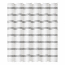 Kate Aurora Hotel Collection Spa Striped Waffle Fabric Shower Curtain - Gray