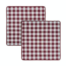 Kate Aurora 2 Pack Country Farmhouse Buffalo Plaid Zippered Pillow Covers - 18 in. W x 18 in. L, Burgundy