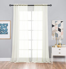 Kate Aurora 2 Piece Extra Long Custom Lux Rod Pocket Sheer Voile Window Curtains - 120 in. Long