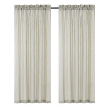 Kate Aurora 7 Piece Carly Taupe Floral Rod Pocket Curtains Panels & Beaded Valances Set