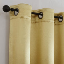 Kate Aurora 1 Piece Riyadh Light Filtering Grommet Top Embossed Diamond Jacquard Window Curtain Panel - Gold