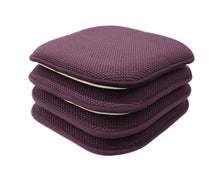 GoodGram Non Slip Chenille Premium Memory Foam Chair Cushions (4 Pack) - 16 in. W x 16 in. L, Purple