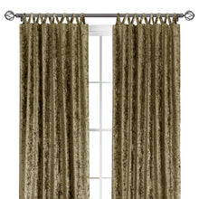 Kate Aurora Park Avenue 2 Piece Criss-Cross Tab Top Velvet Window Curtain Panels - 84 in. Long - Moss