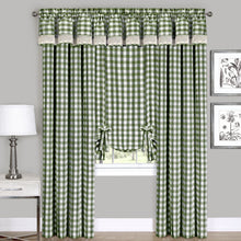 GoodGram Complete 6 Piece Country Chic Plaid Window Curtain Treatment Set - 58 in. W x 84 in. L, Sage