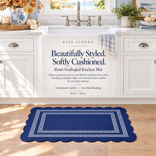 Kate Aurora Blue Remi Scalloped kitchen mat alternate view