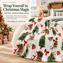 Kate Aurora Santa and Trees Christmas throw blanket alternate view