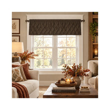 Kate Aurora pin-tucked brown rod pocket window valance