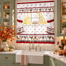 Kate Aurora Country Roosters kitchen curtains alternate view
