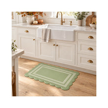 Kate Aurora Remi Scalloped Anti Fatigue Non-Skid Memory Foam Kitchen Floor Mat - 18 in. W x 30 in. L - Green — view 1