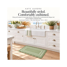 Kate Aurora Remi Scalloped Anti Fatigue Non-Skid Memory Foam Kitchen Floor Mat - 18 in. W x 30 in. L - Green — view 2