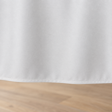 Neutral tablecloth, fabric and hem closeup