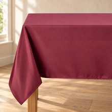 Burgundy rectangle tablecloth, alternate fabric detail view
