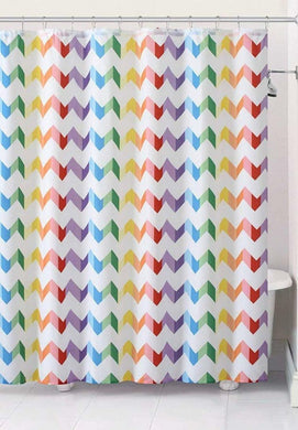 GoodGram Home Pride Vivid Rainbow Chevron Fabric Shower Curtain - Standard Size