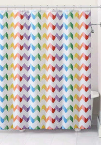 GoodGram Home Pride Vivid Rainbow Chevron Fabric Shower Curtain - Standard Size