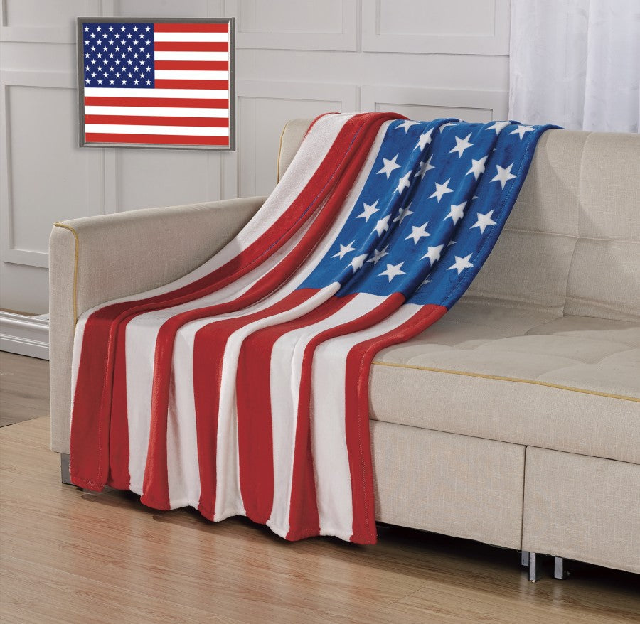 GoodGram Ultra Soft & Cozy Oversized USA American Flag Ultra Plush Throw Blanket Cover
