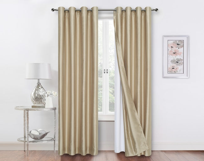 Kate Aurora Living 2 Pack Double Layered 100% Blackout And Sheer Window Curtains