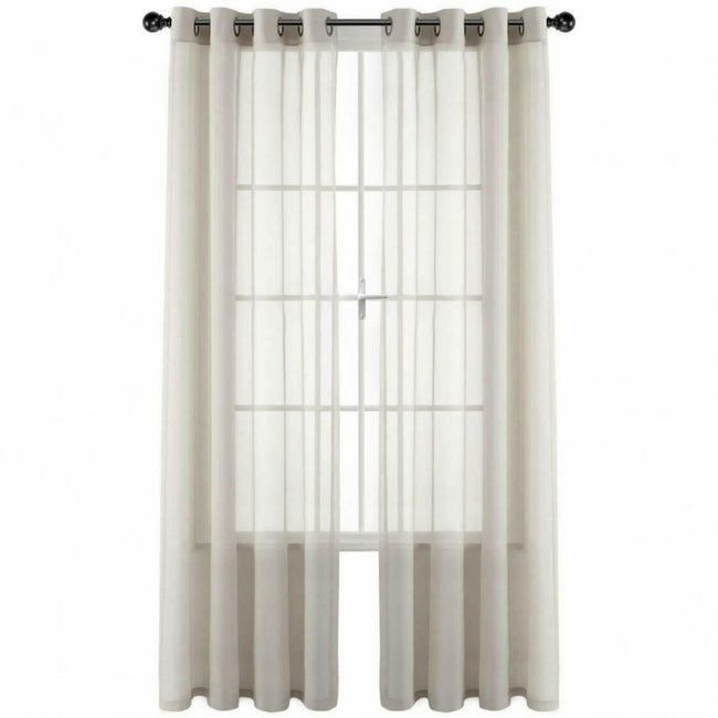 GoodGram Basic Home Grommet Top Single Sheer Window Curtains