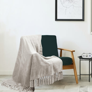 Kate Aurora Ultra Soft & Plush Fringed Oversized Accent Fleece Throw Blanket Cover - 50 in. W x 70 in. L