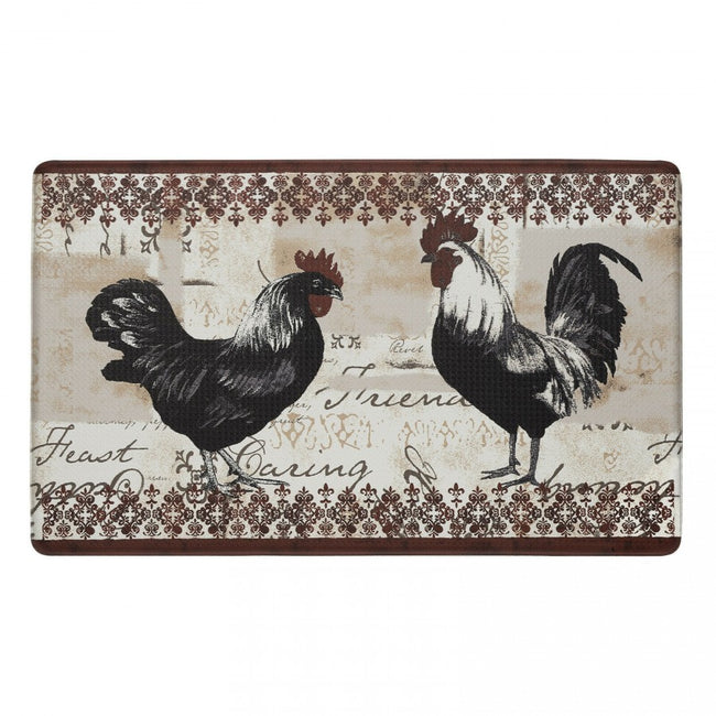 GoodGram Country Vintage Rooster Memory Foam Anti-Fatigue Kitchen Floor Mat 18" x 30"