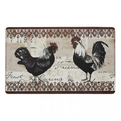 GoodGram Country Vintage Rooster Memory Foam Anti-Fatigue Kitchen Floor Mat 18