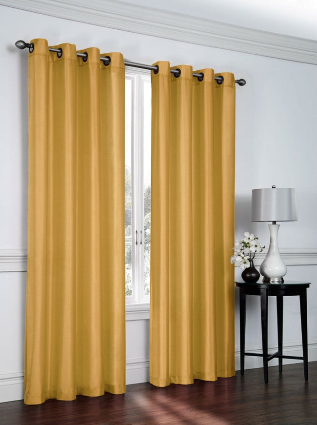 GoodGram Artisan Faux Silk Semi Sheer Grommet Curtain Panel