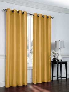 GoodGram Artisan Faux Silk Semi Sheer Grommet Curtain Panel