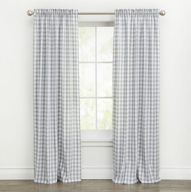 Kate Aurora Country Farmhouse Plaid Gingham Buffalo Check Window Curtains