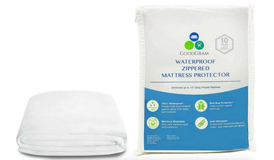 GoodGram Hypoallergenic Waterproof Ultra Soft BedBug Zippered Mattress Cover Protectors
