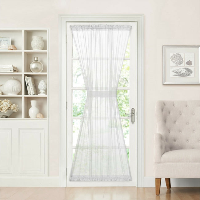 GoodGram Batiste Sheer French Door Curtain Panel W/ Tieback