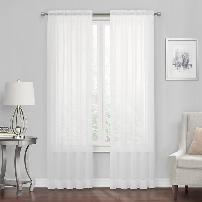 Kate Aurora Premium Rod Pocket Sheer Voile Window Curtain Panel