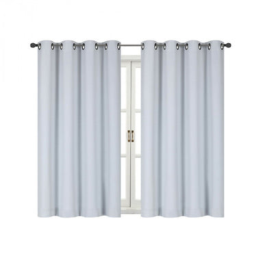Kate Aurora 100% Hotel Thermal Blackout White Grommet Top Curtain Panels