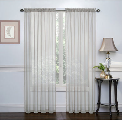 GoodGram 2 Pack: VCNY Ultra Luxurious Sheer Voile Curtains - Silver
