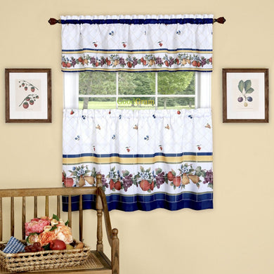 GoodGram Fruity Tiles Tier & Valance Kitchen Curtain Set by GoodGram