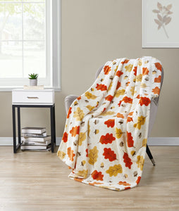Kate Aurora Autumn Living Chic Leaves & A-Corns Ultra Soft & Plush Oversized Throw Blanket Covers