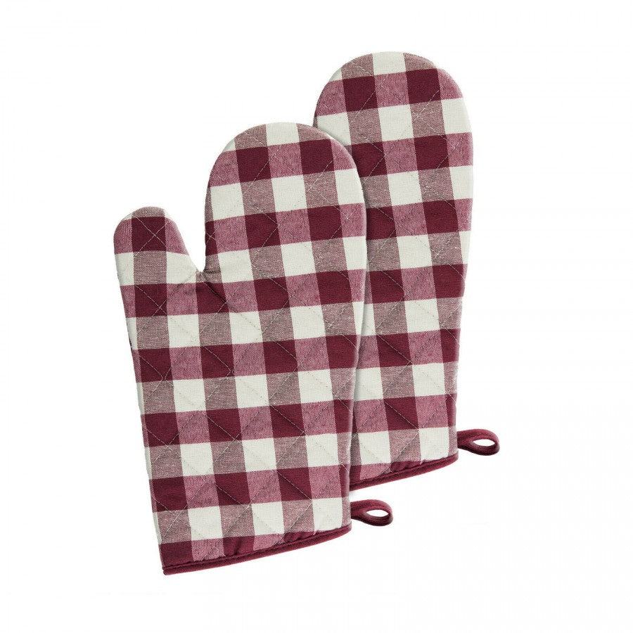 Kate Aurora 2 Pack Gingham Plaid Checkered Gingham Country Farmhouse Oven Mitts
