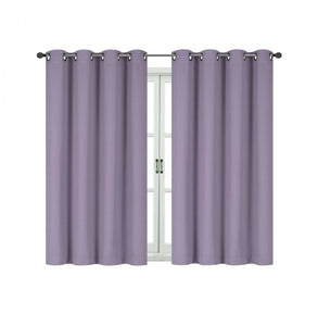 Kate Aurora 100% Hotel Thermal Blackout Lavender Grommet Top Curtain Panels