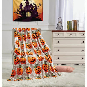 Kate Aurora Halloween Jack O' Lanterns Ultra Soft & Plush Throw Blanket - 50 in. W x 60 in. L