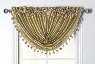 Ultra Luxurious Waterfall Rod Pocket Tasseled Hyatt Window Valance