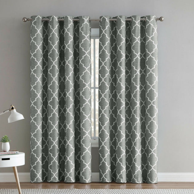 GoodGram 2 Pack: 100% Blackout Trellis Grommet Window Curtains