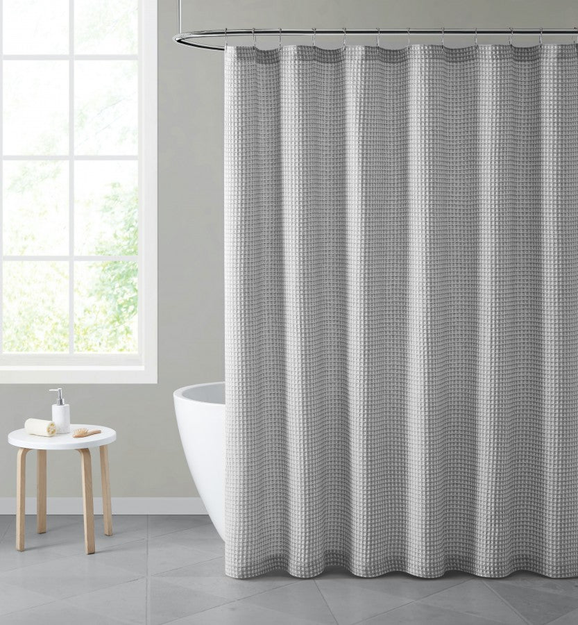 Hotel Collection Premium Waffle Weave Mold & Mildew Resistant Fabric Shower Curtain by Kate Aurora